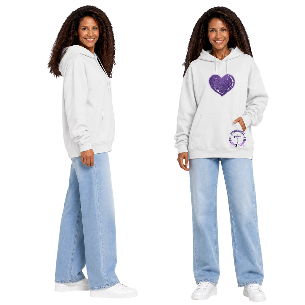 Jesus Frees™ Apparel | Women’s Scripture Hoodie | Hearts