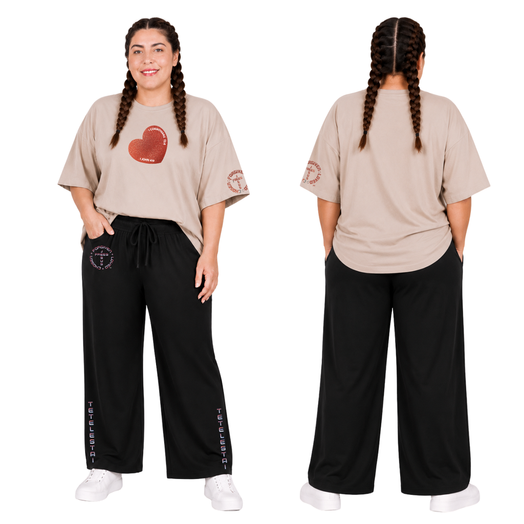 Jesus Frees - SICU Oversized Short Sleeve Women's Shirt - Hearts
