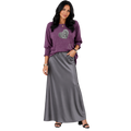 Jesus Frees - DK Women's Boat Neckline 3/4 Elastic Cuff - Hearts - Tillandsia Purple