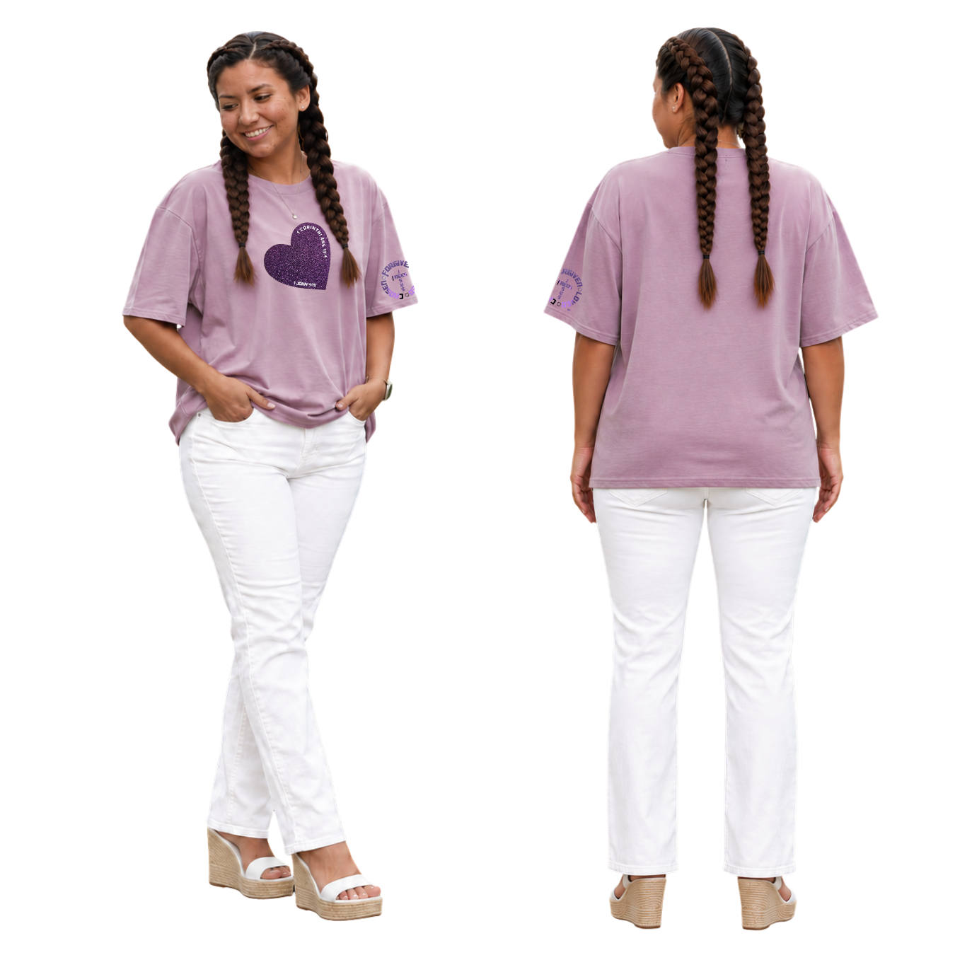 Jesus Frees - SICU Oversized Short Sleeve Women's Shirt - Hearts