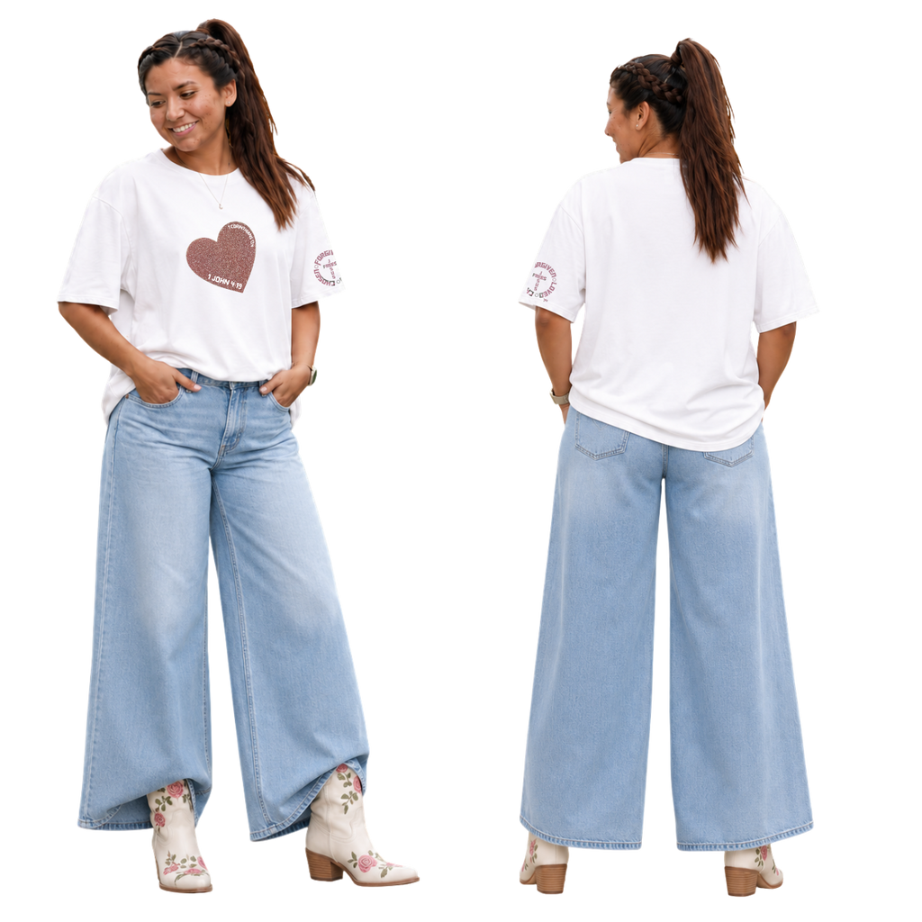 Jesus Frees - SICU Oversized Short Sleeve Women's Shirt - Hearts