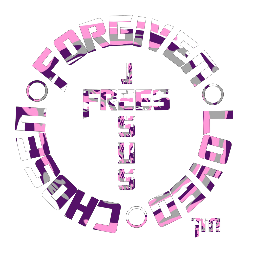 Jesus Frees™ Apparel | Women’s Sand Scripture Hoodie | Font 153 Pink-Purple Camo