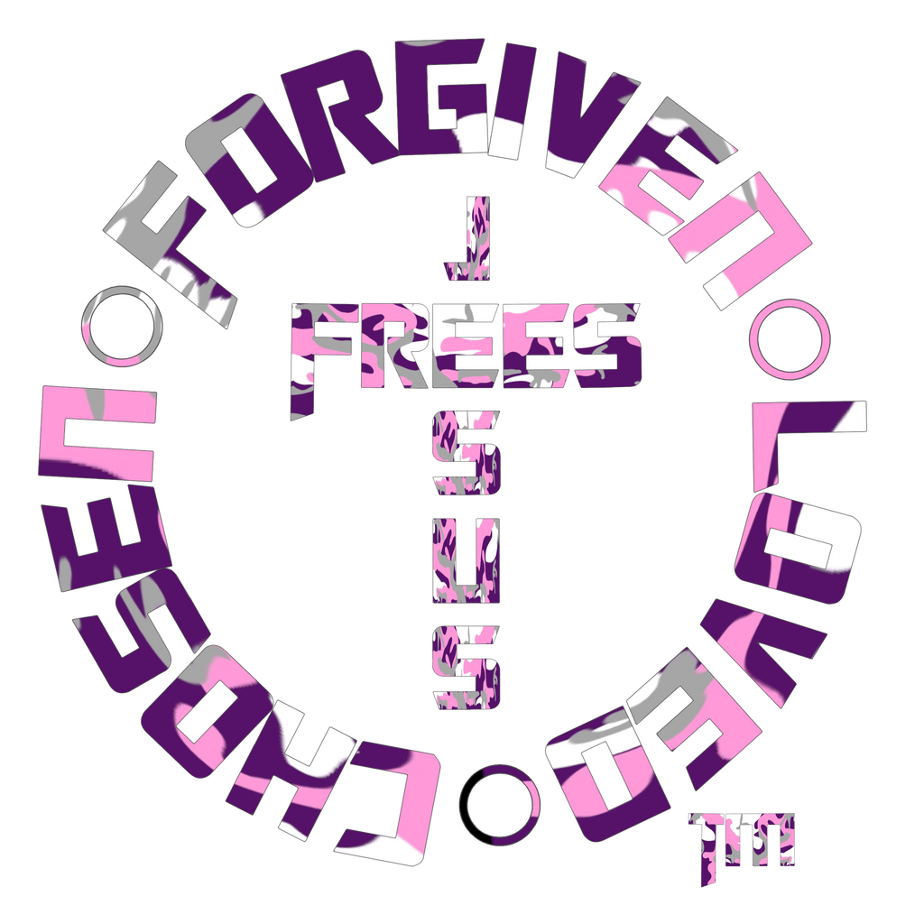 Jesus Frees™ Apparel | Women’s Sand Scripture Hoodie | Font 153 Pink-Purple Camo