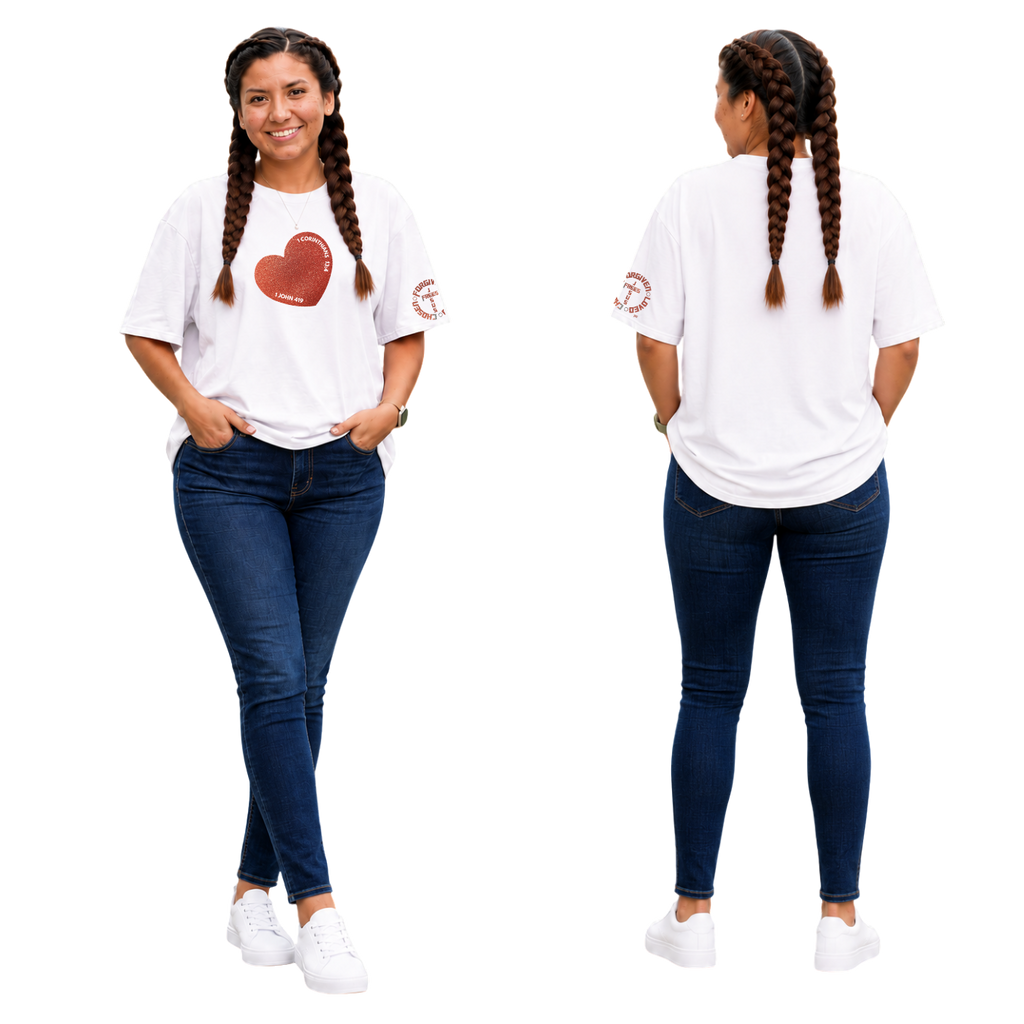 Jesus Frees - SICU Oversized Short Sleeve Women's Shirt - Hearts