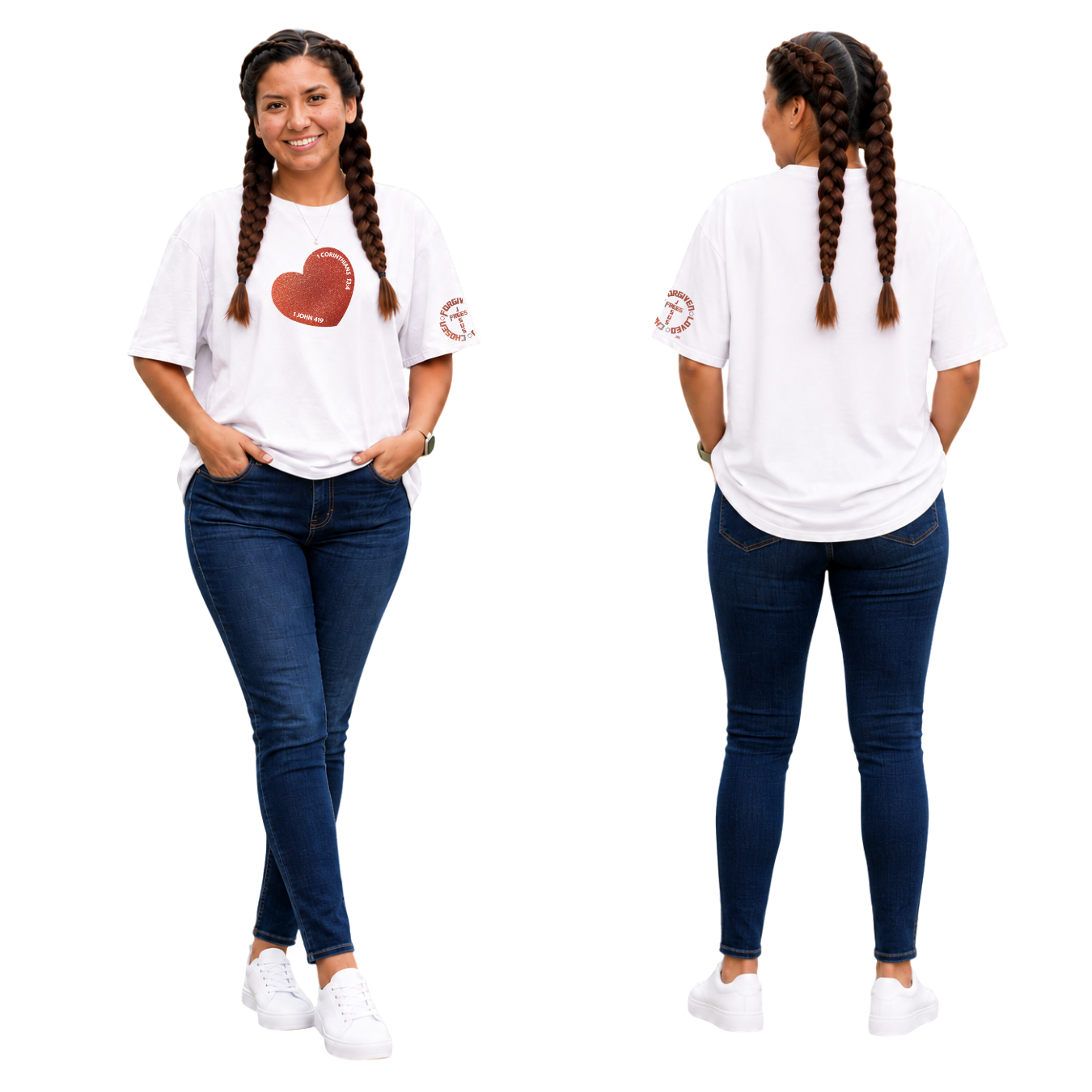 Jesus Frees - SICU Oversized Short Sleeve Women's Shirt - Hearts