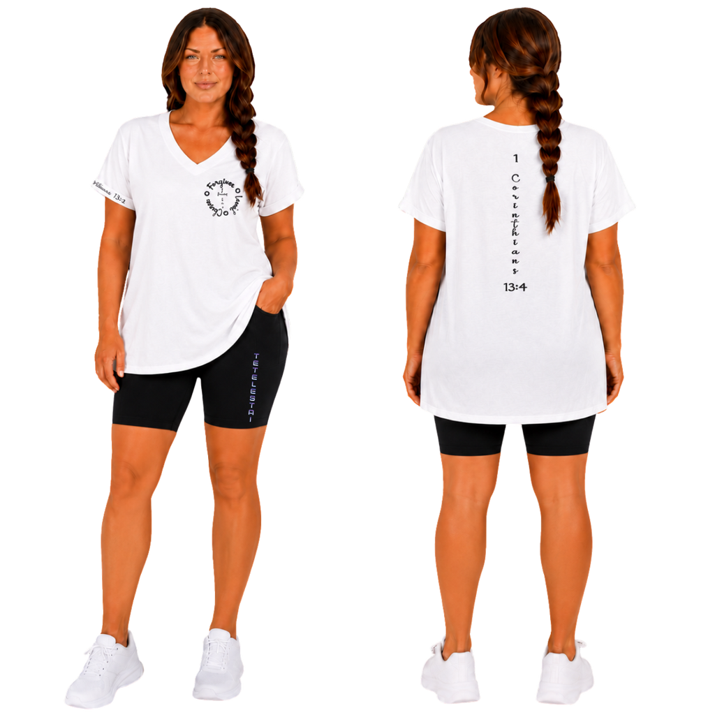 Jesus Frees - Women's 8" High Waisted Biker Shorts with Pockets - Font 49 Fade