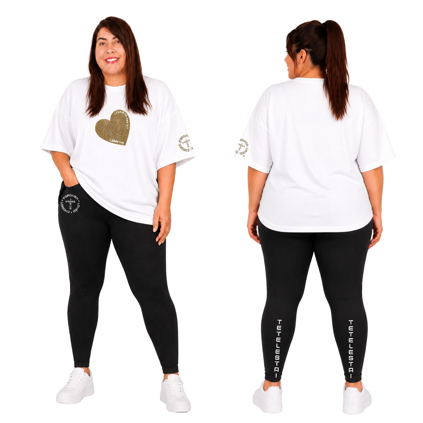 Jesus Frees - SICU Oversized Short Sleeve Women's Shirt - Hearts