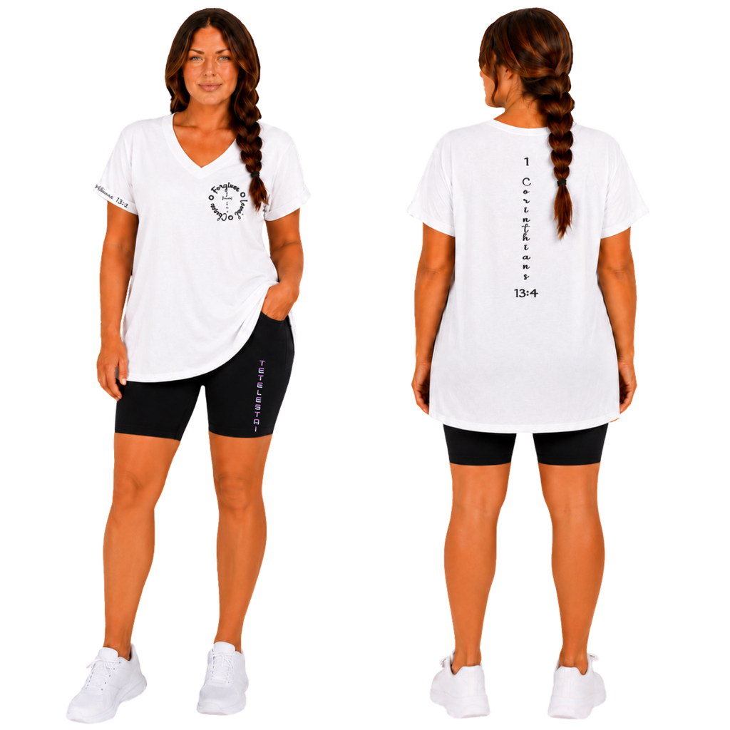 Jesus Frees - Women's 8" High Waisted Biker Shorts with Pockets - Font 49 Fade