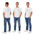 Jesus Frees - G64 Soft Style White Cotton Men's T-Shirt - For the Bold & Courageous - Acts 9:5 + Prayer Font 122 Blue
