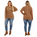 Jesus Frees - Joell Women's Long Sleeve Coffee Heather Crew Neck Shirt - 153 Sand Camo