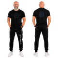 Jesus Frees - KD Men's Premium T-Shirt - Font 126 Blue & Black Psalm 1:1