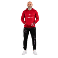 Jesus Frees™ Apparel | Men's Red Christmas Scripture Mesh Hoodie | White Font 153 | AE