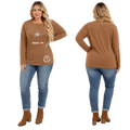 Jesus Frees - Joell Women's Long Sleeve Coffee Heather Crew Neck Shirt - 153 Star of Bethlehem