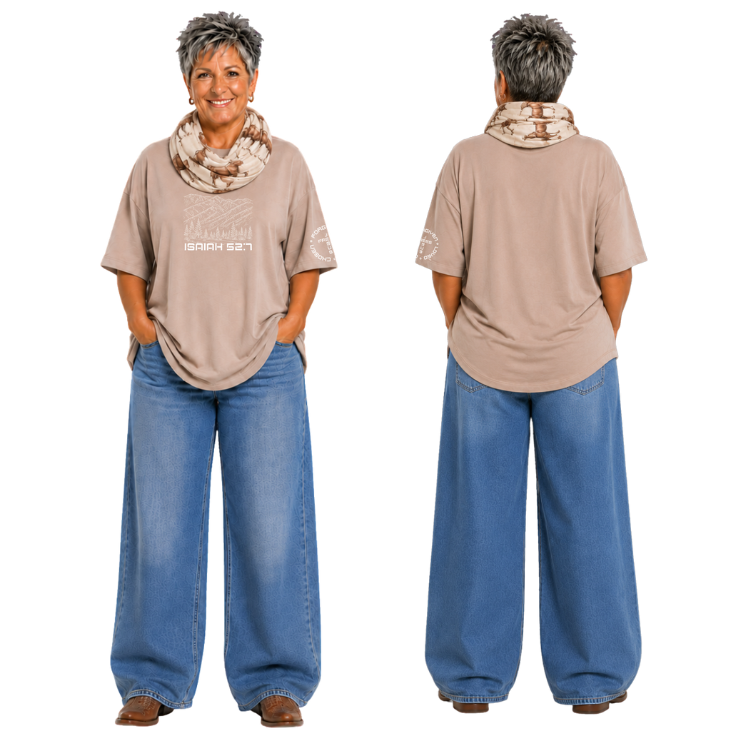 Jesus Frees - SICU Oversized Short Sleeve Women's Shirt - Font 49 White Montana