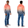 Jesus Frees | Men's Gray Orange Ombre Hoodie | Font 49 White