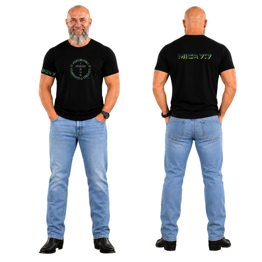 Jesus Frees - KD Men's Premium T-Shirt - Font 126 Neon Micah 7:7