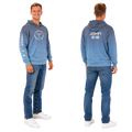 Jesus Frees™ Apparel | Men's Christian Scripture Hoodie Blue Ombre| Font 49 White