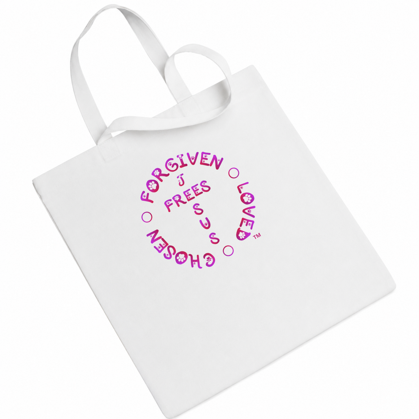 Jesus Frees - "Tote the Truth" - Font 97 Paws Fuchsia 1 Corinthians 13:8