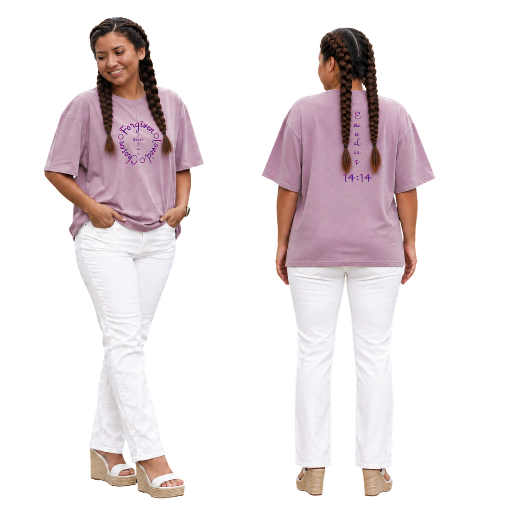 Jesus Frees - SICU Oversized Short Sleeve Women's Shirt - Font 223 Purple
