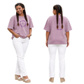 Jesus Frees - SICU Oversized Short Sleeve Women's Shirt - Font 223 Purple
