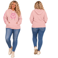 Jesus Frees™ Apparel | Women’s Plus Size Pink Waffle Scripture Hoodie | Font 143