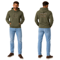 Jesus Frees™ Apparel | Men’s Military Green Scripture Hoodie | Brown Gray Fade Font 49 | 50/50