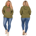 Jesus Frees™ Apparel | Women’s Plus Size Olive Waffle Scripture Hoodie | Font 143