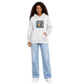 Jesus Frees™ Apparel | White Women's Scripture Hoodie | Flower Design | Font 49 | HA