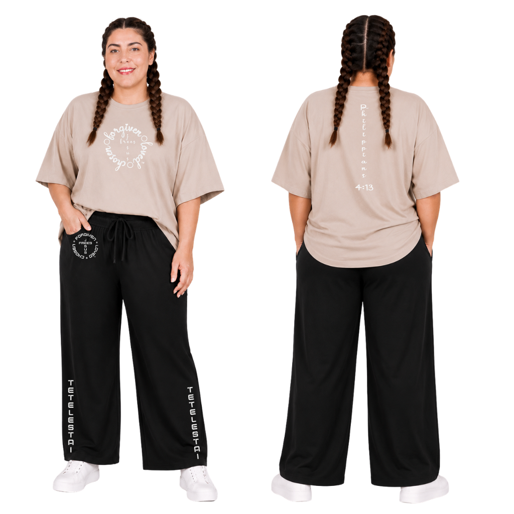 Jesus Frees - SICU Oversized Short Sleeve Women's Shirt - Font 223 White