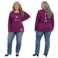 Jesus Frees - Joell Women's Long Sleeve Purple Heather Crew Neck Shirt - 153 Star of Bethlehem