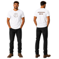 Jesus Frees | G20 Military Green Ultra Cotton Men's T-Shirt | Font 49 Brown Gray Fade