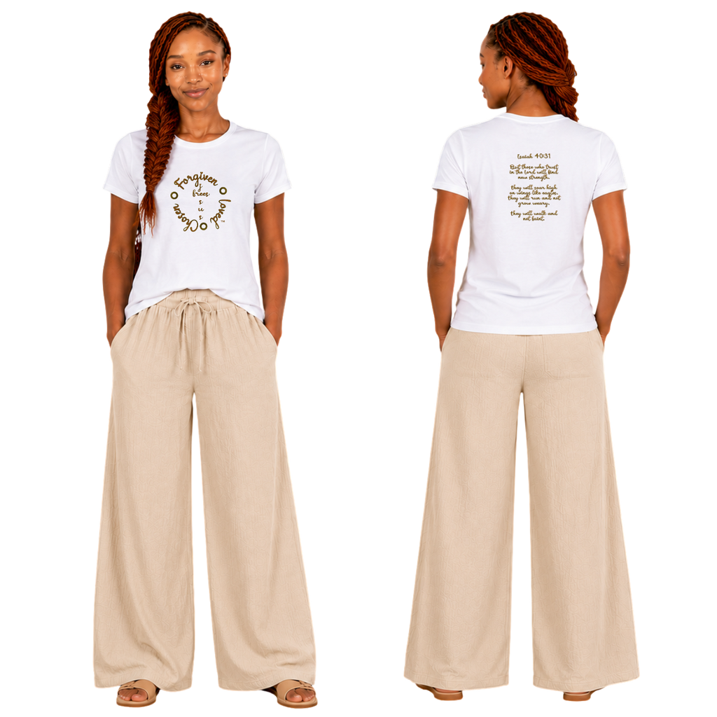 Jesus Frees - G64 Soft Style White Cotton T-Shirt - Font 223 Brown