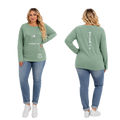 Jesus Frees - Joell Women's Long Sleeve Pastel Green Heather Crew Neck Shirt - 153 Star of Bethlehem