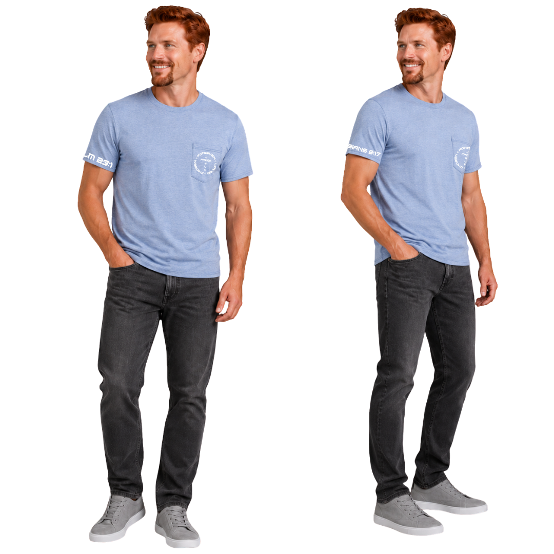 Jesus Frees - HP Pocket Cotton Men's T-Shirt - Font 143 White