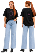 Jesus Frees - SICU Oversized Short Sleeve Women's Shirt - Font 223 Pink Gray Psalm 139:14