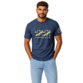Jesus Frees - G20 Camo Blue Yellow Men's T-Shirt - Font 49 Yellow - Philippians 4:13