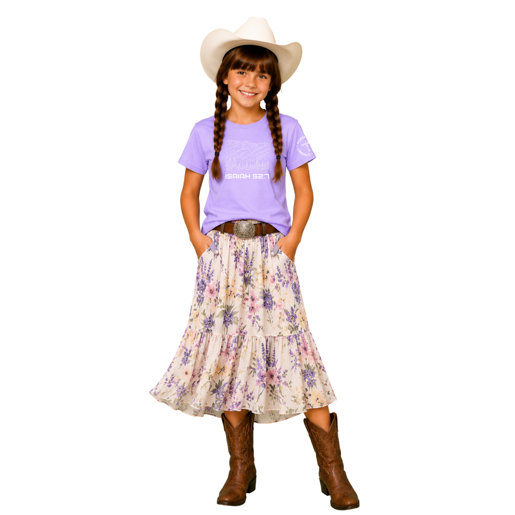 Jesus Frees - Kids 100% Cotton T-Shirts Girls - Montana Mountain Line
