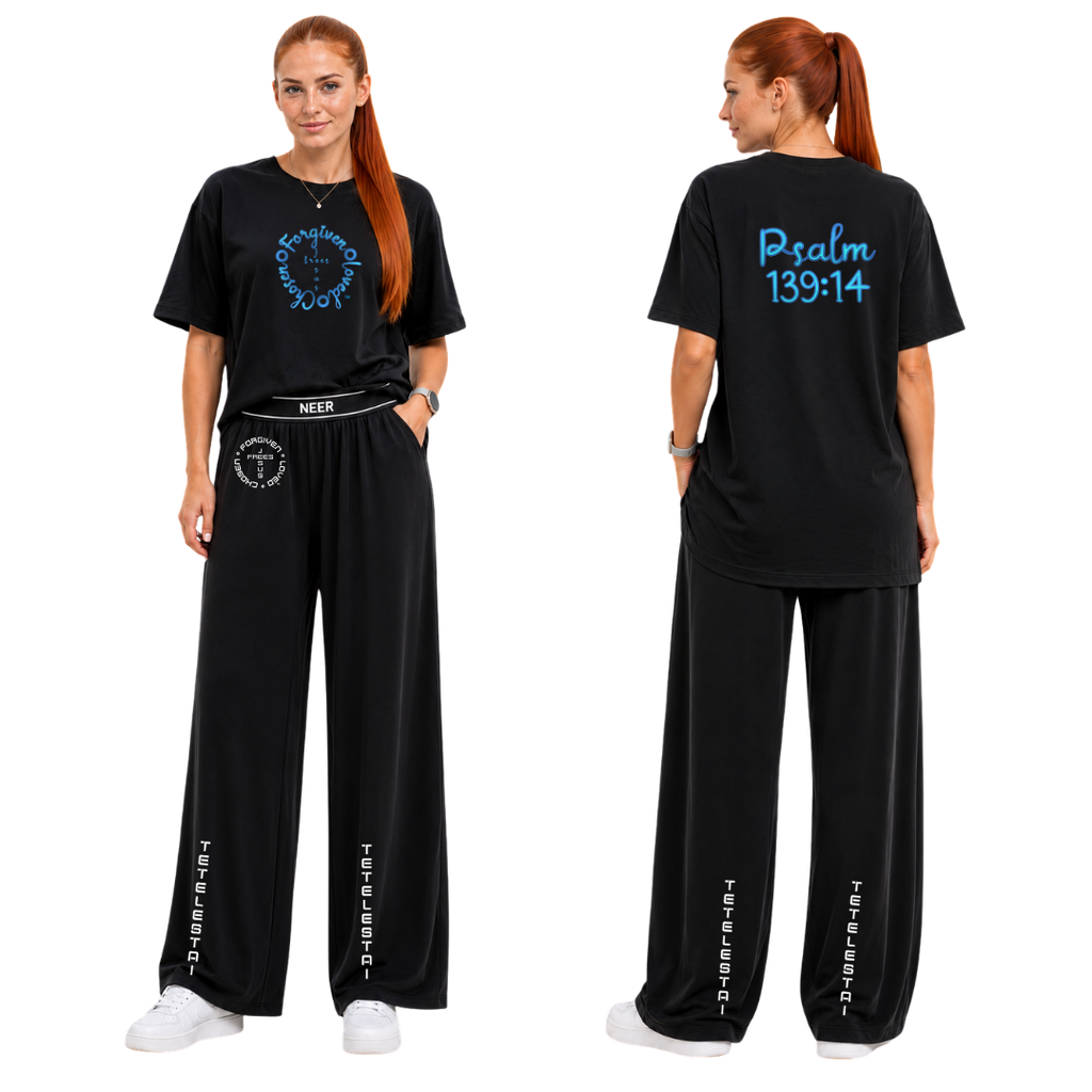 Jesus Frees - SICU Oversized Short Sleeve Women's Shirt - Font 223 Light Blue
