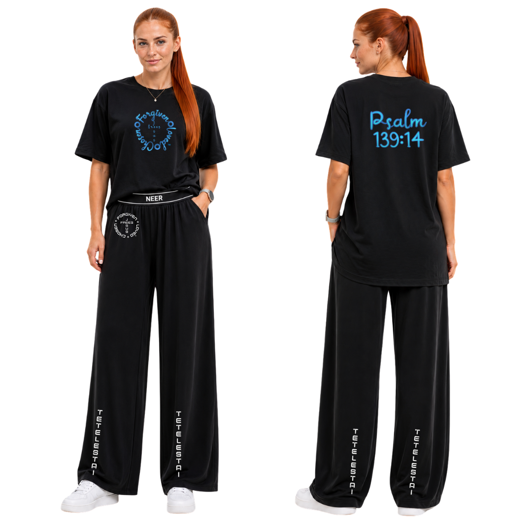 Jesus Frees - SICU Oversized Short Sleeve Women's Shirt - Font 223 Light Blue