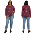Jesus Frees - Joell Women's Long Sleeve Wild Ginger Heather Crew Neck Shirt - 153 Star of Bethlehem