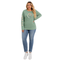 Jesus Frees - Joell Women's Long Sleeve Pastel Green Heather Crew Neck Shirt - 153 Vertical Pastel