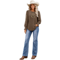 Jesus Frees™ Apparel | Women's Long Sleeve Scripture Shirt | Font 153 Gold with Glitter | XD
