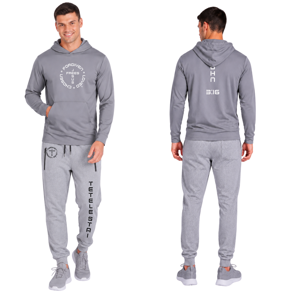 Jesus Frees - U-Champ Men's Jogger Sweatpants - Tetelestai Font 49 Black