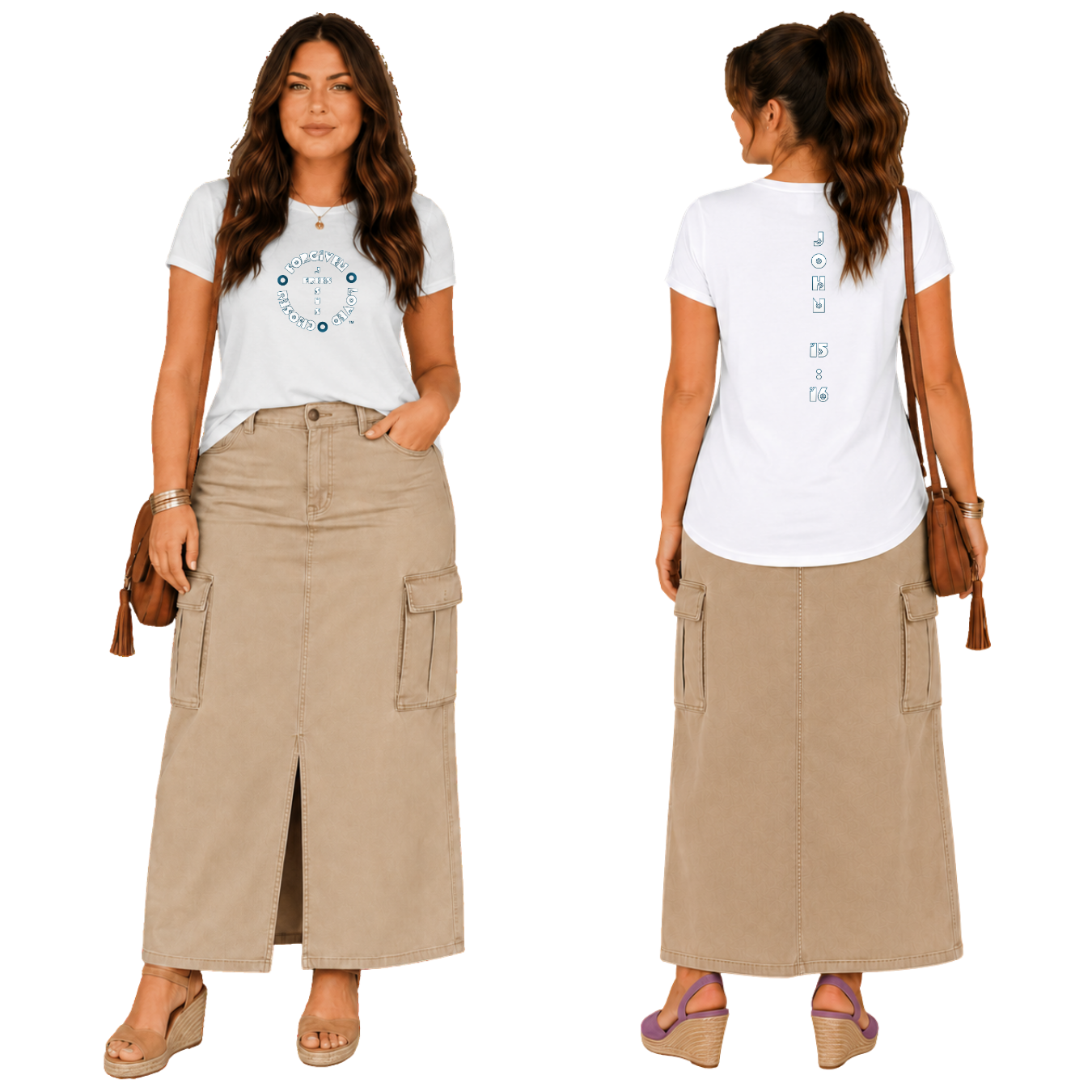 Jesus Frees - G64 Soft Style White Cotton T-Shirt - Font 299 Flowers - John 15:16