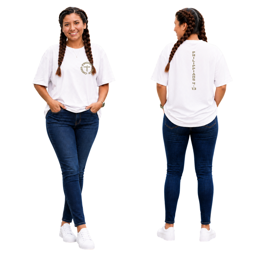 Jesus Frees - SICU Oversized Short Sleeve Women's Shirt - Font 153 Gold