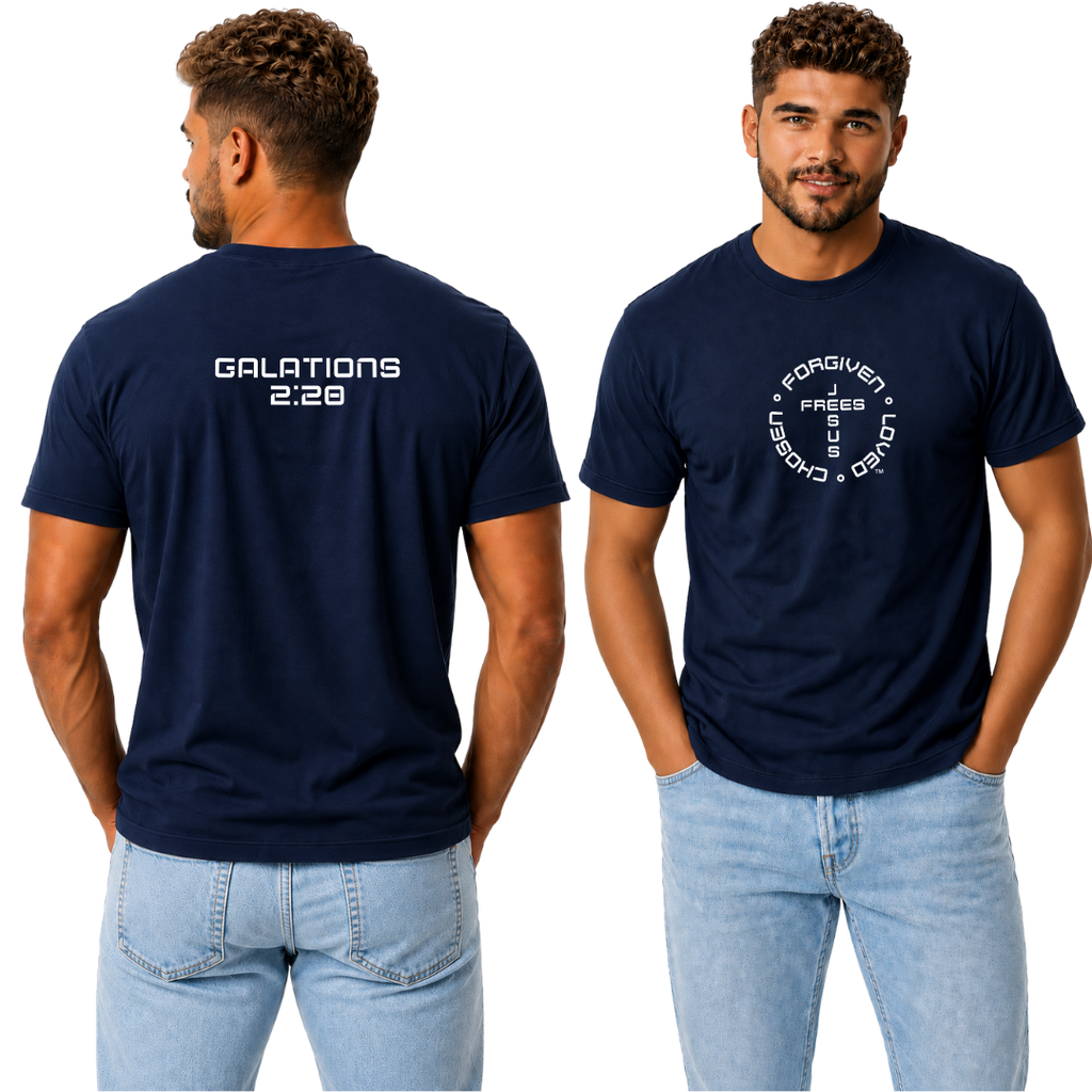 G20 NAVY ULTRA COTTON MEN'S T-SHIRT - FONT 49 WHITE