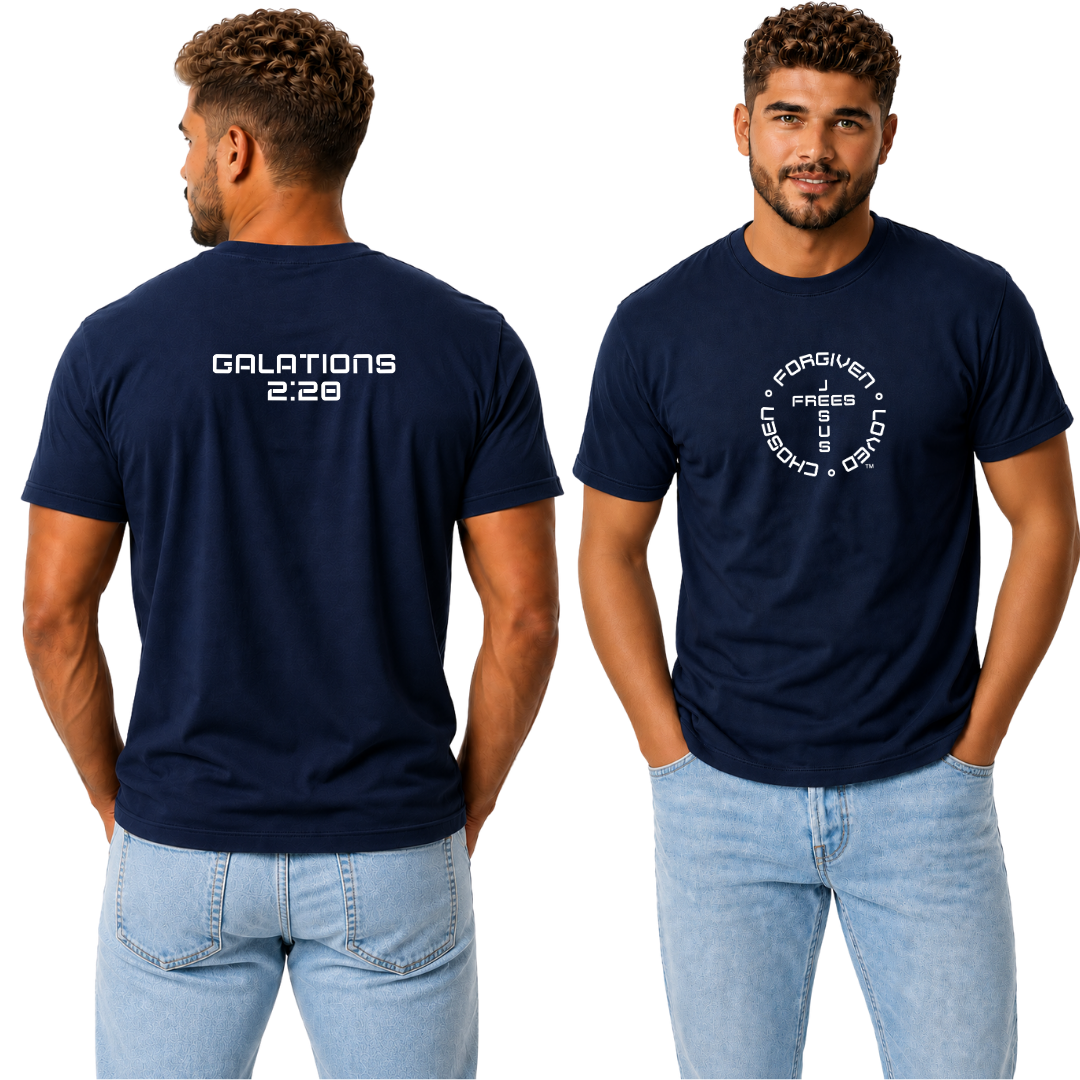G20 NAVY ULTRA COTTON MEN'S T-SHIRT - FONT 49 WHITE