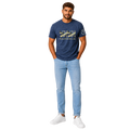 Jesus Frees | G20 Camo Blue Yellow Men's T-Shirt | Font 49 Yellow | Philippians 4:13