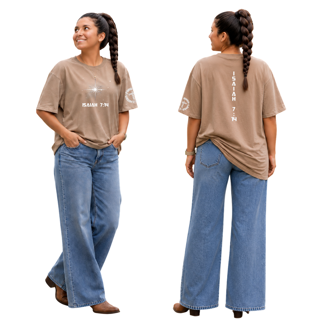 Jesus Frees - SICU Oversized Short Sleeve Women's Shirt - Font 153 Star of Bethlehem