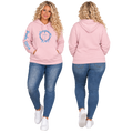 Jesus Frees™ Apparel | Women’s Light Pink Scripture Hoodie | Light Blue Font 223
